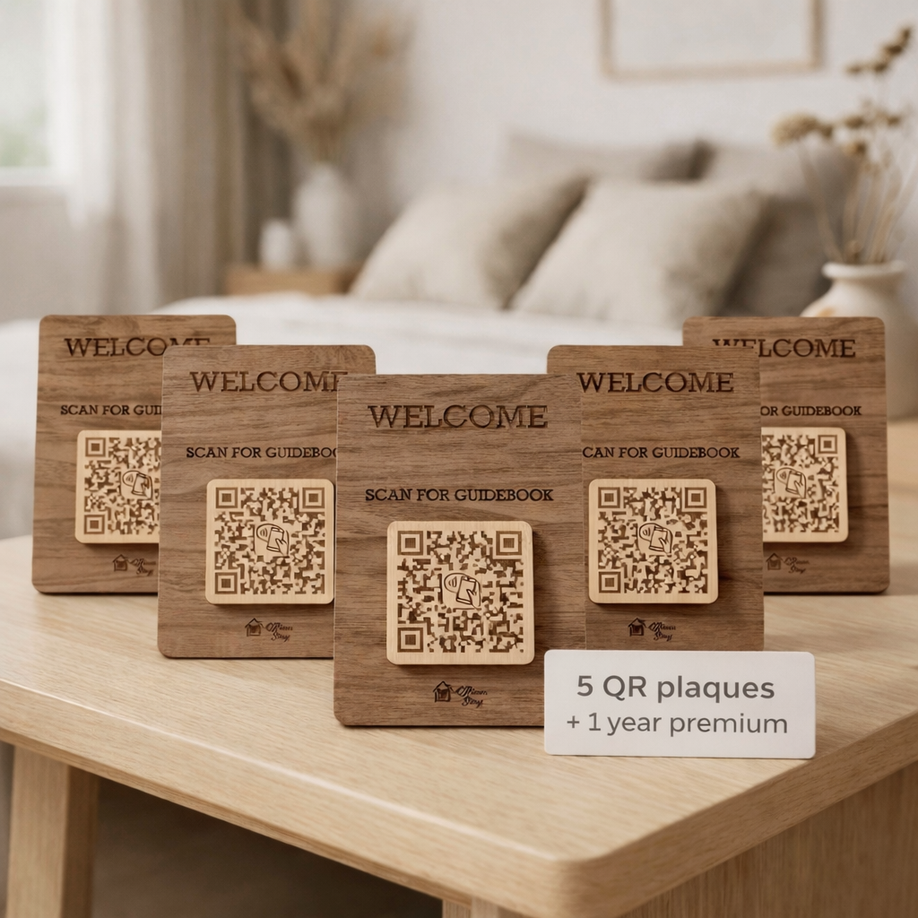 5 QR-brickor + 12 mån QRiousStay Premium